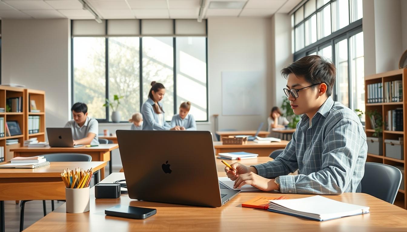 Students collaborating in study space