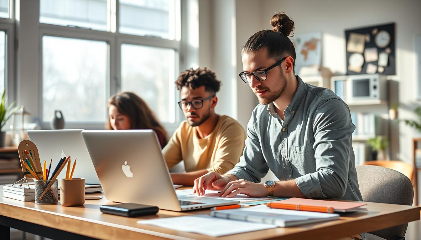 Structured study materials and learning resources on a desk